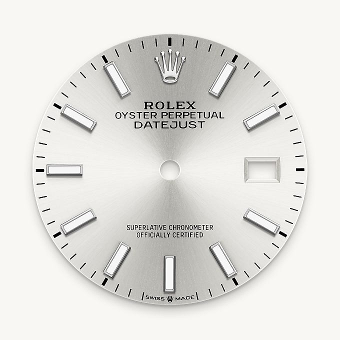 Rolex Datejust 36, Esfera plateada