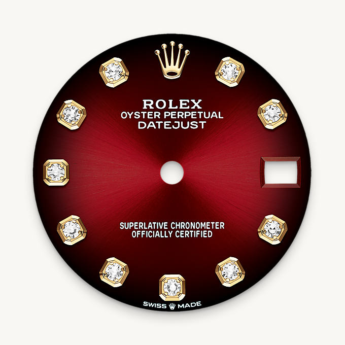 Rolex Datejust 31, Esfera rojo sombreado