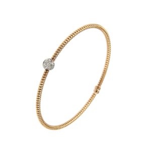 Pulsera hilo entorchado roseta oro rosa