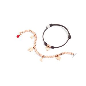 LOOK ORO ROSA Y CUERO