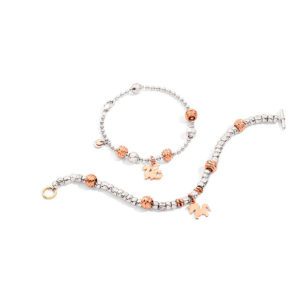 PULSERA PLATA Y ORO ROSA