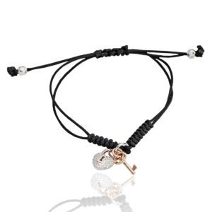 Pulsera candado y llave diamantes blancos